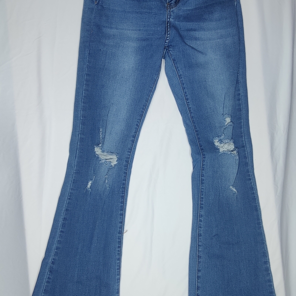 Simple Society Women's High-Rise Button-Fly Jeans — Classic Blue - Picture 6 of 9